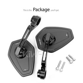 Blok black bar end mirrors a pair compatible with Triumph water-cooled motorcycles