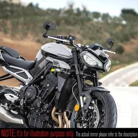 バーエンドミラー　ブロック　黒　左右セット　5mm & 6mmネジ式　トライアンフ空冷式モデル用