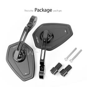 Blok black bar end mirrors a pair compatible with Yamaha M16 threaded handlebars