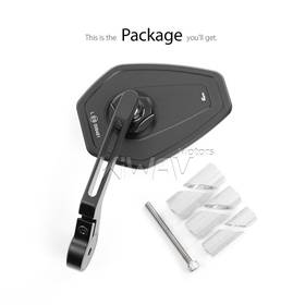 Blok black bar end mirror a piece universal fit for 7/8" & 1"& 1-1/4" hollow handlebar