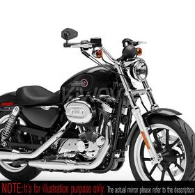 Blok black bar end mirror a piece compatible with Harley Davidson Sportster Dyna Softail XG street