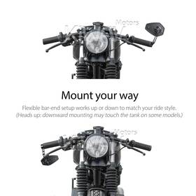 Blok black bar end mirror a piece compatible with Harley Davidson Sportster Dyna Softail XG street