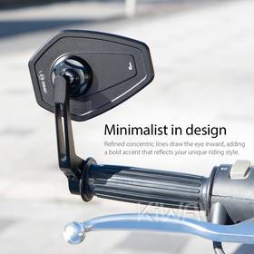 Blok black bar end mirror a piece compatible with Harley Davidson Sportster Dyna Softail XG street