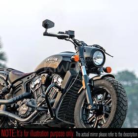 Blok black bar end mirror a piece compatible with Indian Scout Bobber