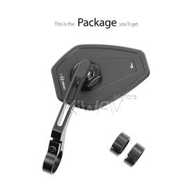 Blok black bar end mirror a piece for 7/8, 1 Inch handlebars clamp-on type