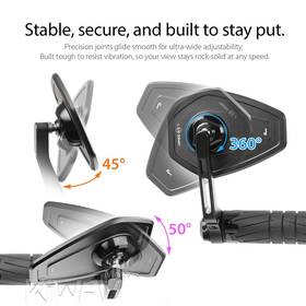 Blok black bar end mirror a piece compatible with Triumph water-cooled motorcycles