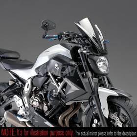 Blok black bar end mirror a piece compatible with Yamaha M16 threaded handlebars