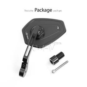 Blok black bar end mirror a piece compatible with Yamaha M16 threaded handlebars