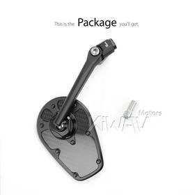 MambaX glossy carbon fiber motorcycle mirror 10mm standard threaded a piece