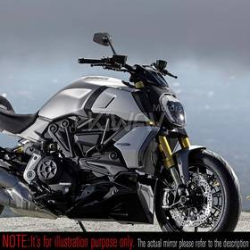 バイクミラー　マンバX　光沢仕上げカーボンファイバー　片側　8mm逆ネジ　スクーターに汎用