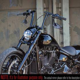 MambaX glossy carbon fiber motorcycle mirrors a pair compatible with most Harley-Davidson, BMW R18