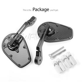 MambaX glossy carbon fiber bar end mirrors a pair universal fit for 7/8" hollow handlebar