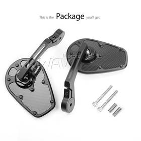 バーエンドミラー　マンバX　光沢仕上げカーボンファイバー　左右セット　8mmネジ式　BMWに適用