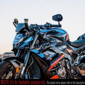バーエンドミラー　マンバX　光沢仕上げカーボンファイバー　左右セット　10mmネジ式　BMWに適用