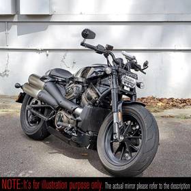 バーエンドミラー　マンバX　光沢仕上げカーボンファイバー　左右セット　2021以降のハーレーSportster S Nightsterに取付可能
