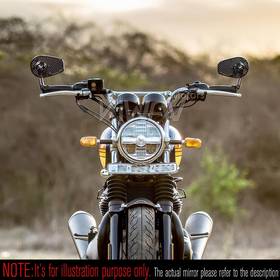 バーエンドミラー　マンバX　光沢仕上げカーボンファイバー　左右セット　ロイヤルエンフィールド Interceptor 650用