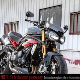 バーエンドミラー　マンバX　光沢仕上げカーボンファイバー　左右セット　6mmネジ式　トライアンフ　水冷式モデルに適