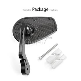 MambaX glossy carbon fiber bar end mirror a piece universal fit for 7/8" hollow handlebar
