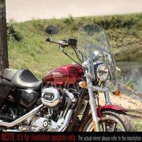 MambaX glossy carbon fiber bar end mirror a piece compatible with Harley Davidson Sportster Dyna Softail XG street