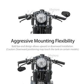 MambaX glossy carbon fiber bar end mirror a piece compatible with Harley Davidson Sportster Dyna Softail XG street