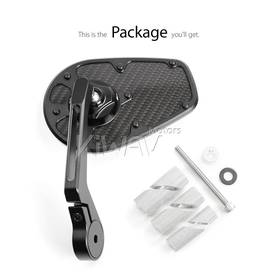 MambaX glossy carbon fiber bar end mirror a piece compatible with Harley Davidson Sportster Dyna Softail XG street