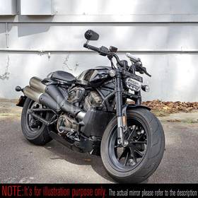バーエンドミラー　マンバX　光沢仕上げカーボンファイバー　片側　2021以降のハーレーSportster S Nightsterに取付可能