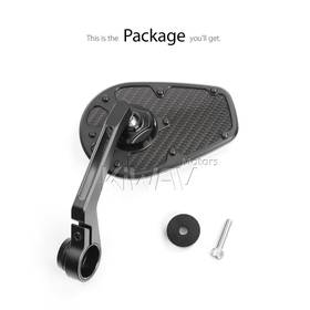MambaX glossy carbon fiber bar end mirror a piece compatible with Moto Guzzi motorcycles