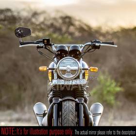 バーエンドミラー　マンバX　光沢仕上げカーボンファイバー　片側　ロイヤルエンフィールド Interceptor 650用