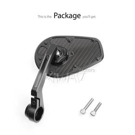 MambaX glossy carbon fiber bar end mirror a piece compatible with Triumph water-cooled motorcycles