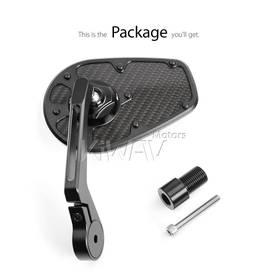 MambaX glossy carbon fiber bar end mirror a piece compatible with Yamaha M16 threaded handlebars