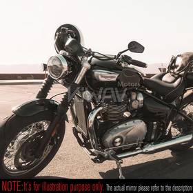 バイクミラー　マンバX　光沢仕上げカーボンファイバー　片側　25mmハンドルつき、貫通式ミラーホール付きのトライアンフモデル用