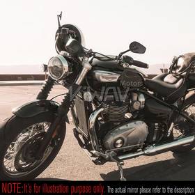 バイクミラー　マンバX　光沢仕上げカーボンファイバー　左右セット　25mmハンドルつき、貫通式ミラーホール付きのトライアンフモデル用