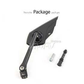 Wisp black mirror 10mm LH compatible with most Harley Davidson, BMW R18