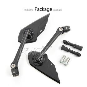 Wisp black mirrors a pair compatible with most Harley Davidson, BMW R18