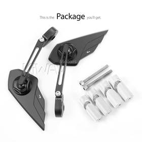 Wisp black bar end mirrors a pair universal fit for 1" &1-1/4" hollow handlebar