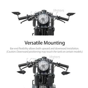Wisp black bar end mirrors a pair compatible with BMW M12 threaded handlebar