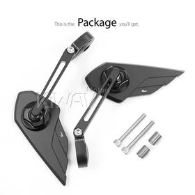 Wisp black bar end mirrors a pair compatible with BMW M12 threaded handlebar