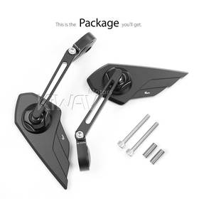 Wisp black bar end mirrors a pair compatible with BMW M8 threaded handlebar
