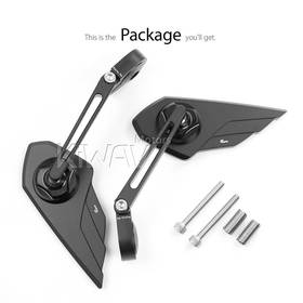 Wisp black bar end mirrors a pair compatible with BMW M10 threaded handlebar