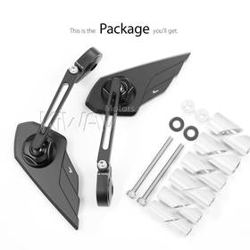 Wisp black bar end mirrors a pair compatible with Harley Davidson Sportster Dyna Softail XG street