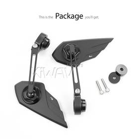 Wisp black bar end mirrors a pair compatible with Moto Guzzi motorcycles