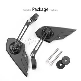 Wisp black bar end mirrors a pair compatible with Royal Enfield Interceptor 650