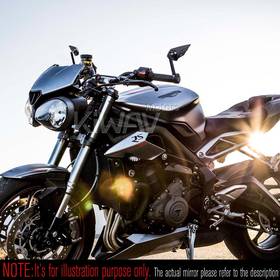 Wisp black bar end mirrors a pair compatible with Triumph air-cooled models