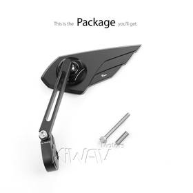 Wisp black bar end mirror LH a piece compatible with BMW M8 threaded handlebar