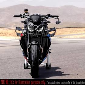 Wisp black bar end mirror LH a piece compatible with BMW M10 threaded handlebar