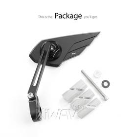 Wisp black bar end mirror LH a piece compatible with Harley Davidson Sportster Dyna Softail XG street