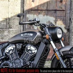 Wisp black bar end mirror LH a piece compatible with Indian Scout Bobber