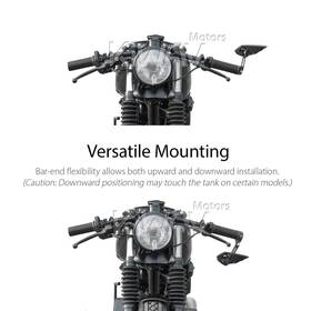 Wisp black bar end mirror LH a piece compatible with Indian Scout Bobber