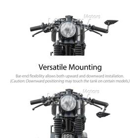 バーエンドミラー　ウィスプ　黒　左側　モト・グッツィ(Moto Guzzi)モデルに取付可能