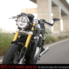 Wisp black bar end mirror LH a piece compatible with Triumph water-cooled motorcycles